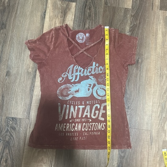 Affliction American Customs Women’s Shirt size small 100% cotton. Mortorcyle - Picture 8 of 12